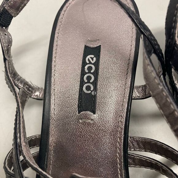 ECCO Womens Black Slingback Block Heels Size 10.5 /41 - Picture 9 of 12